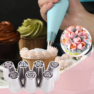 Bakerose™ – 7-teiliges Spritztüllen-Set für perfekte Blüten aus Zuckerguss (40 % Rabatt)