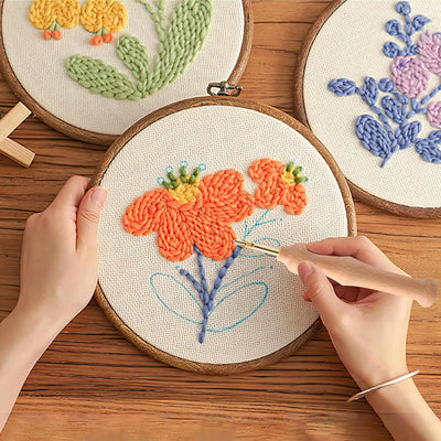 Maybloom™ – Punch-Needle-Set für atemberaubende Blumenstickerei (50 % Rabatt)