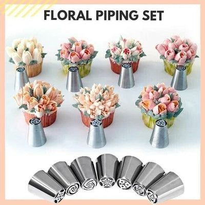 Bakerose™ – 7-teiliges Spritztüllen-Set für perfekte Blüten aus Zuckerguss (40 % Rabatt)