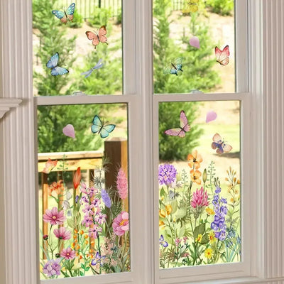 Florenza™ - Florale Fenstersticker für eine frische Frühlingsverwandlung (3 zum Preis von 2)