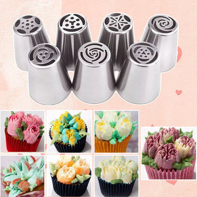 Bakerose™ – 7-teiliges Spritztüllen-Set für perfekte Blüten aus Zuckerguss (40 % Rabatt)