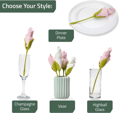 Florenza™ – Servietten zu eleganten Blumen rollen (2 Stk.)