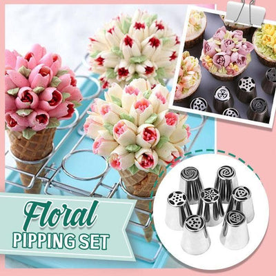 Bakerose™ – 7-teiliges Spritztüllen-Set für perfekte Blüten aus Zuckerguss (40 % Rabatt)