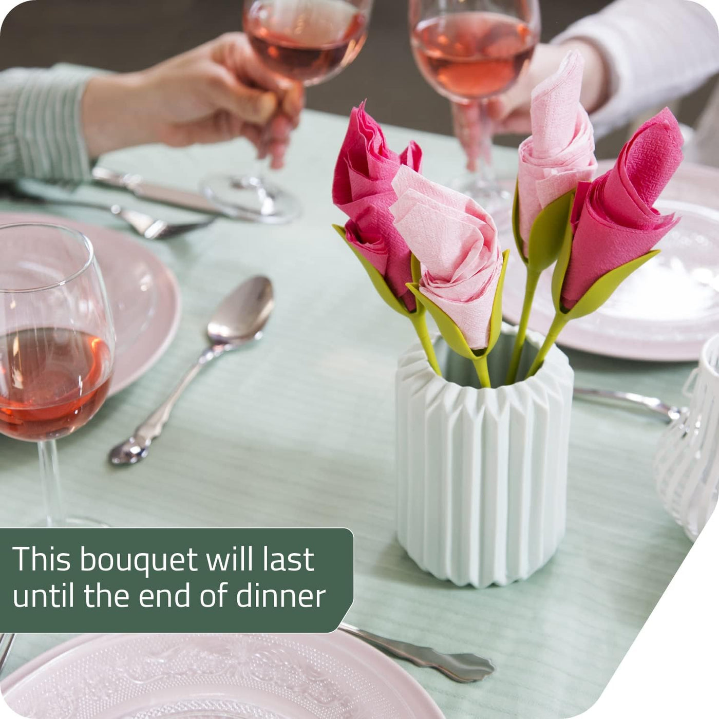 Florenza™ – Servietten zu eleganten Blumen rollen (2 Stk.)