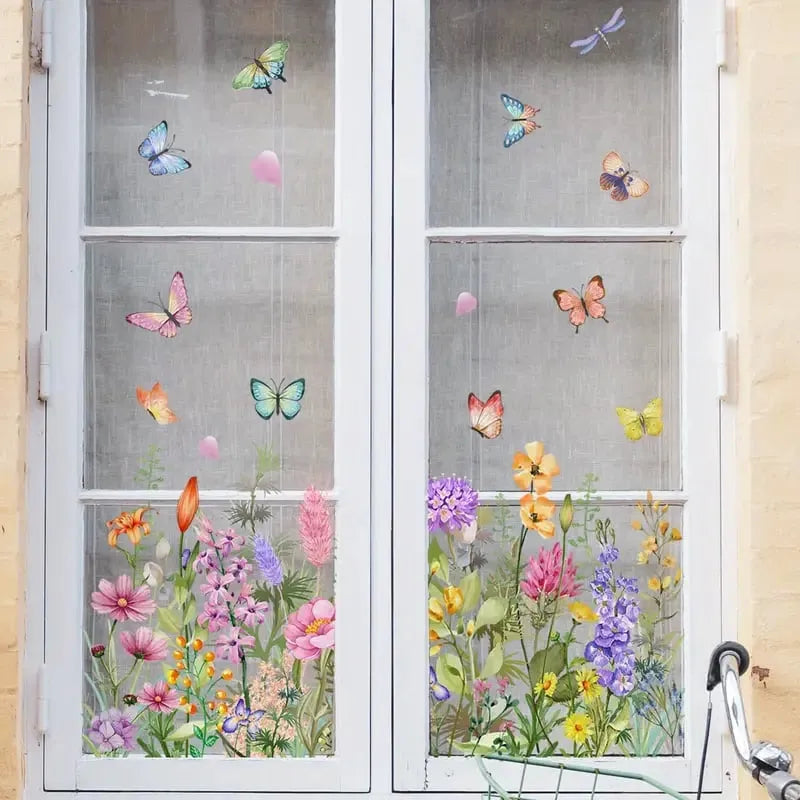 Florenza™ - Florale Fenstersticker für eine frische Frühlingsverwandlung (3 zum Preis von 2)