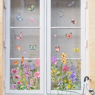 Florenza™ - Florale Fenstersticker für eine frische Frühlingsverwandlung (3 zum Preis von 2)