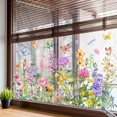 Florenza™ - Florale Fenstersticker für eine frische Frühlingsverwandlung (3 zum Preis von 2)
