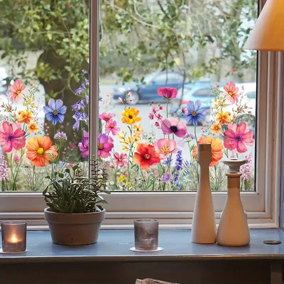Florenza™ - Florale Fenstersticker für eine frische Frühlingsverwandlung (3 zum Preis von 2)