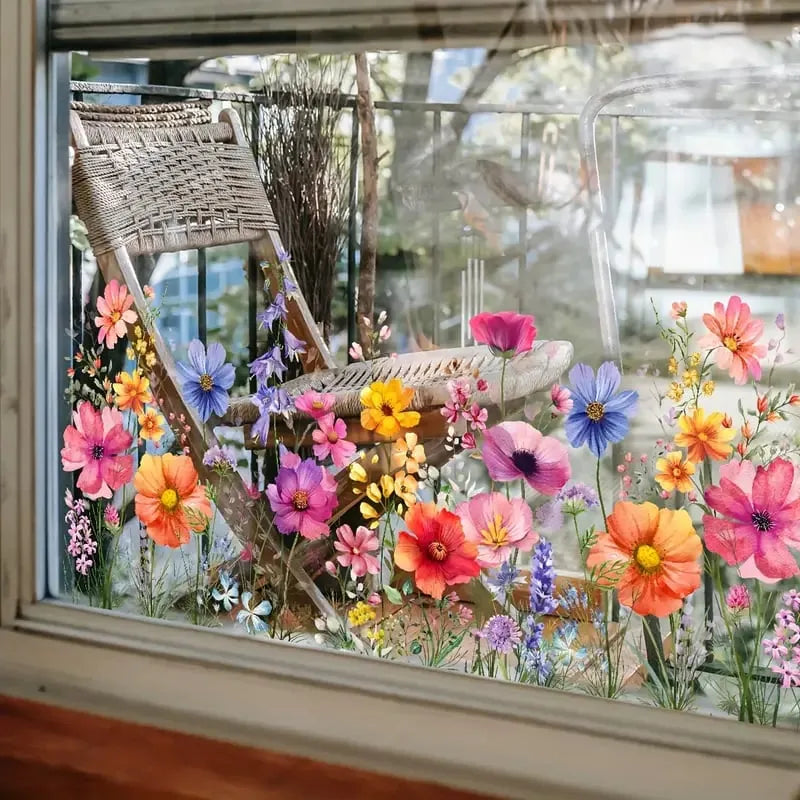 Florenza™ - Florale Fenstersticker für eine frische Frühlingsverwandlung (3 zum Preis von 2)
