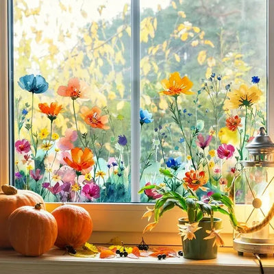Florenza™ - Florale Fenstersticker für eine frische Frühlingsverwandlung (3 zum Preis von 2)