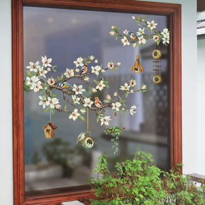 Florenza™ - Florale Fenstersticker für eine frische Frühlingsverwandlung (3 zum Preis von 2)