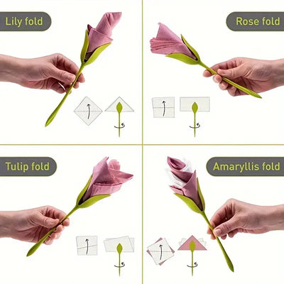 Florenza™ – Servietten zu eleganten Blumen rollen (2 Stk.)
