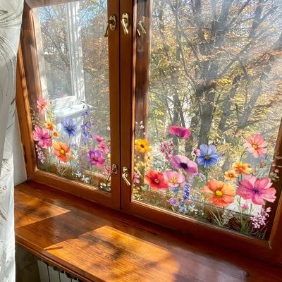 Florenza™ - Florale Fenstersticker für eine frische Frühlingsverwandlung (3 zum Preis von 2)