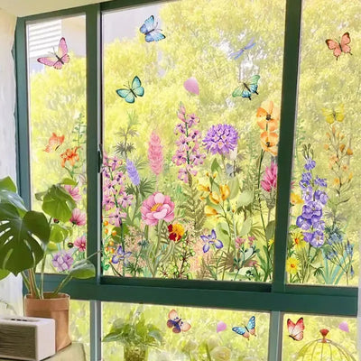 Florenza™ - Florale Fenstersticker für eine frische Frühlingsverwandlung (3 zum Preis von 2)