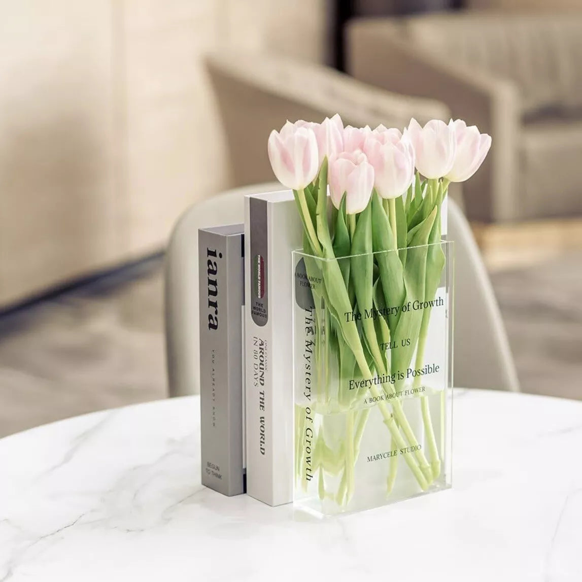 Florenza™ – Transparente Buchvase für elegante Dekorationen (50 % Rabatt)